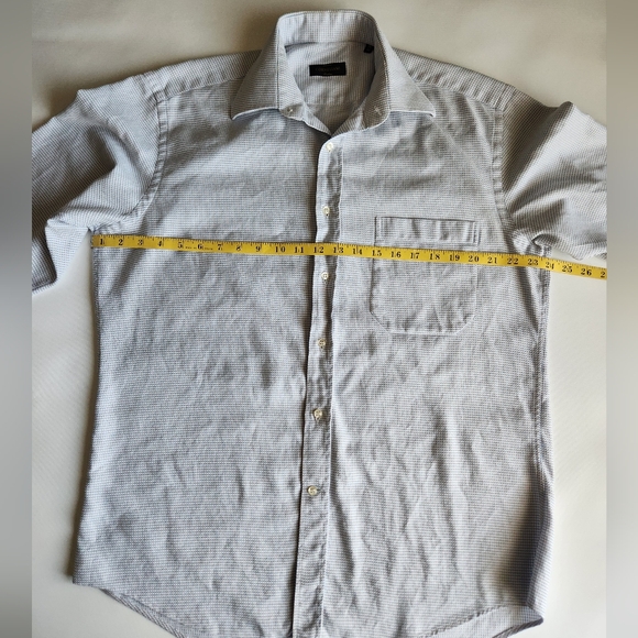 CORNELIANI Mens Button Up Long Sleeve Shirt Size: 16/41 Blue dot - Picture 3 of 15